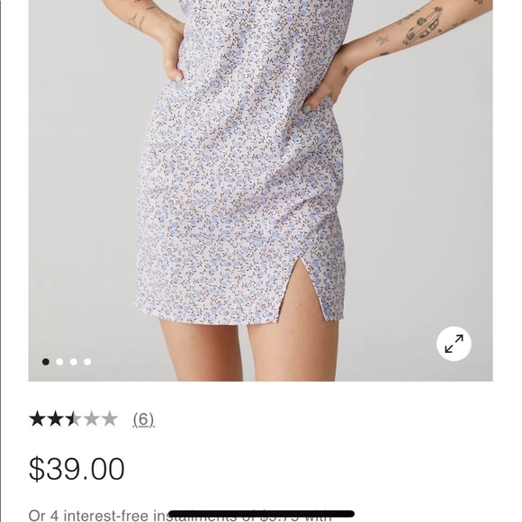 Urban Outfitters Sky Blue Lightweight Notched Mini Dress W Adjustable Straps (S) - Picture 8 of 8